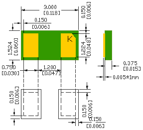 nanoDFN SMX1N5821 ST Microelectronics 1N5821 Schottky Rectifier, 30V, 3A (1N5821)